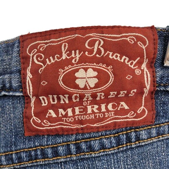 Lucky Brand Dungarees Mid-Rise Cut-Off Denim Shorts 10/30 Dark Wash Bermuda - Picture 10 of 14